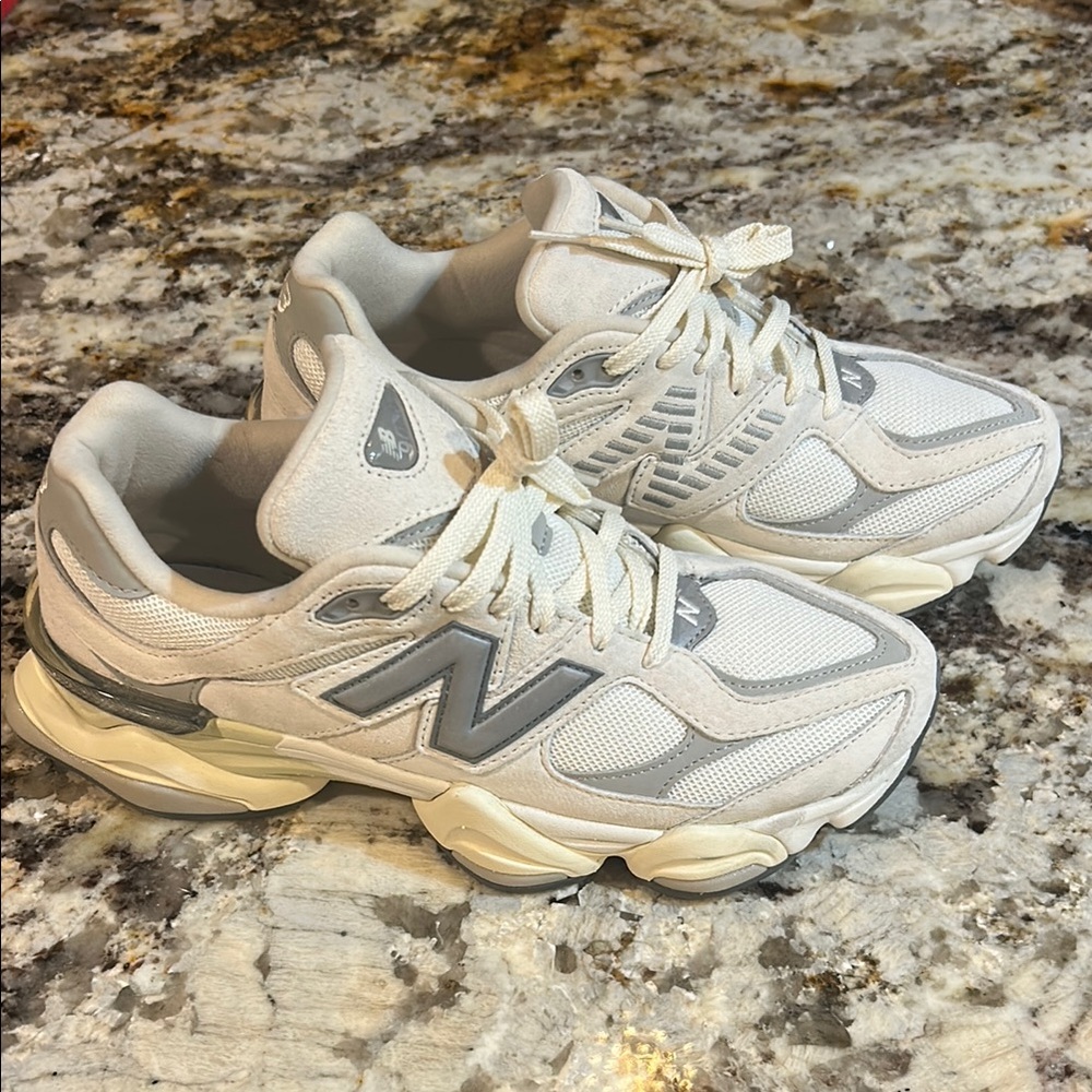 New Balance Cream and Gray Sneakers
